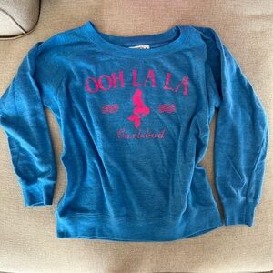 Ocean Drive Blue Sweatshirt with Pink Print